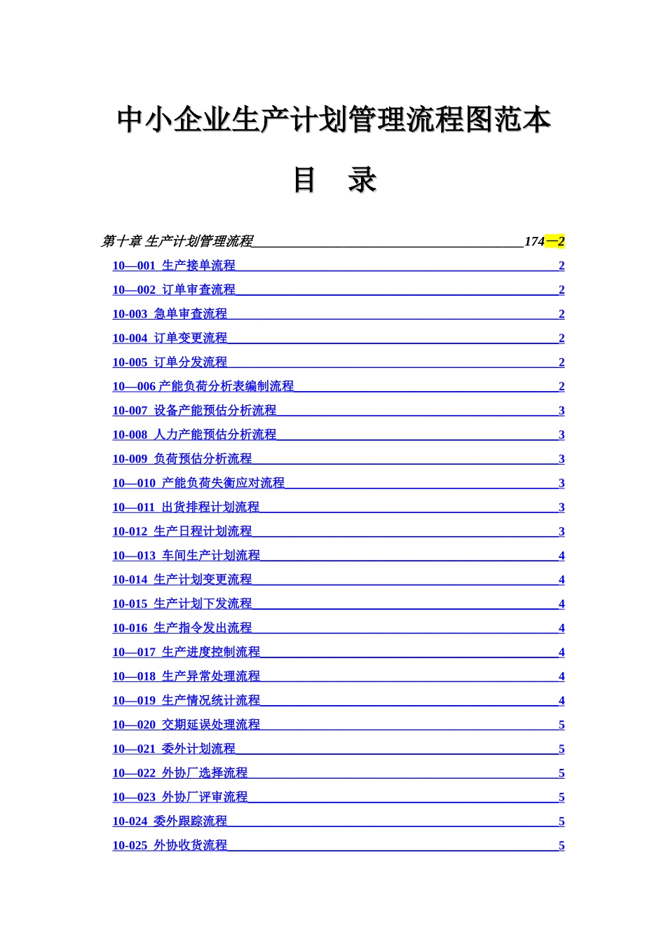 中小企业生产计划管理流程图范本_第1页