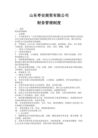 中小企业财务管理制度.综述