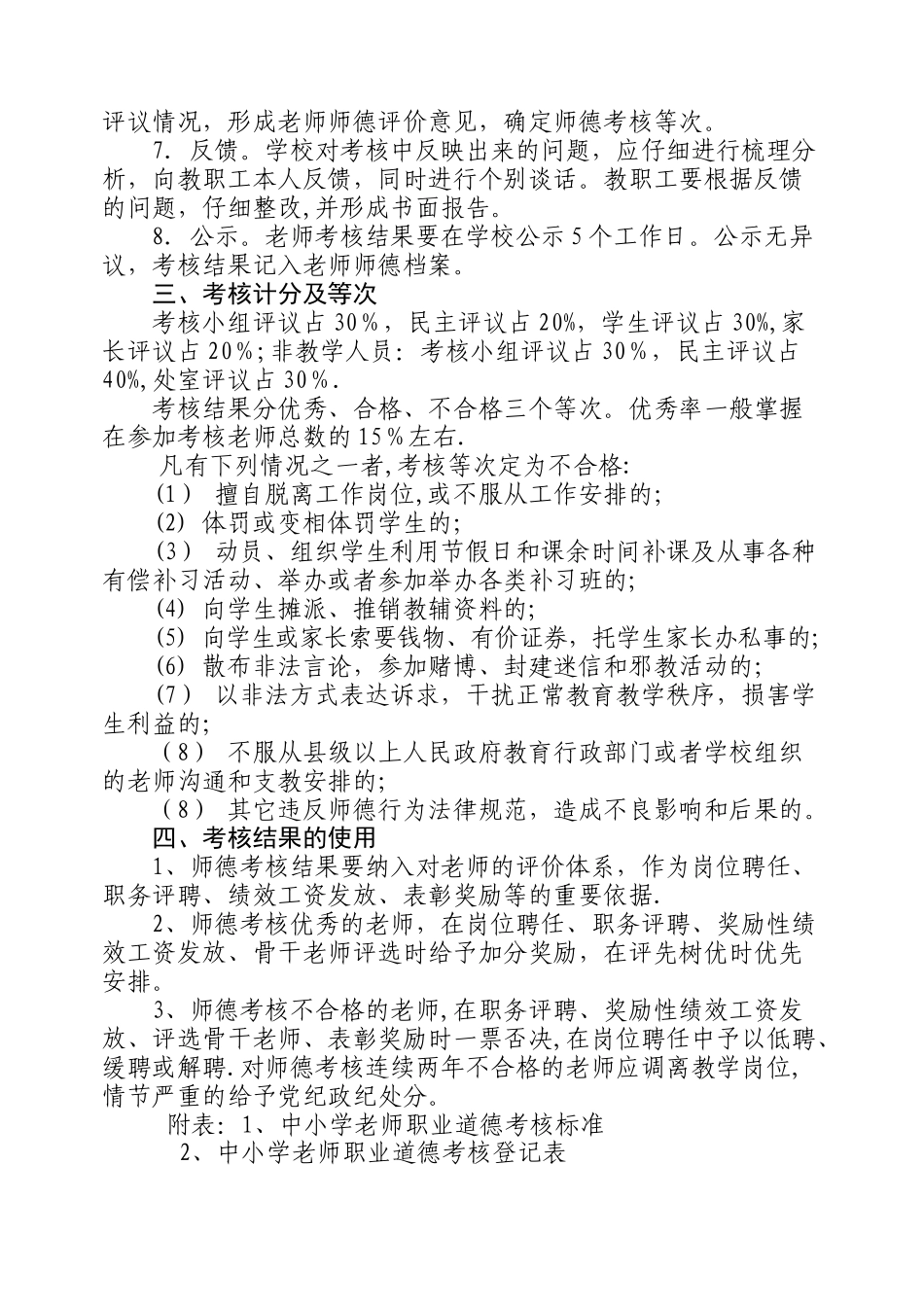 中小学教师职业道德考核办法_第2页