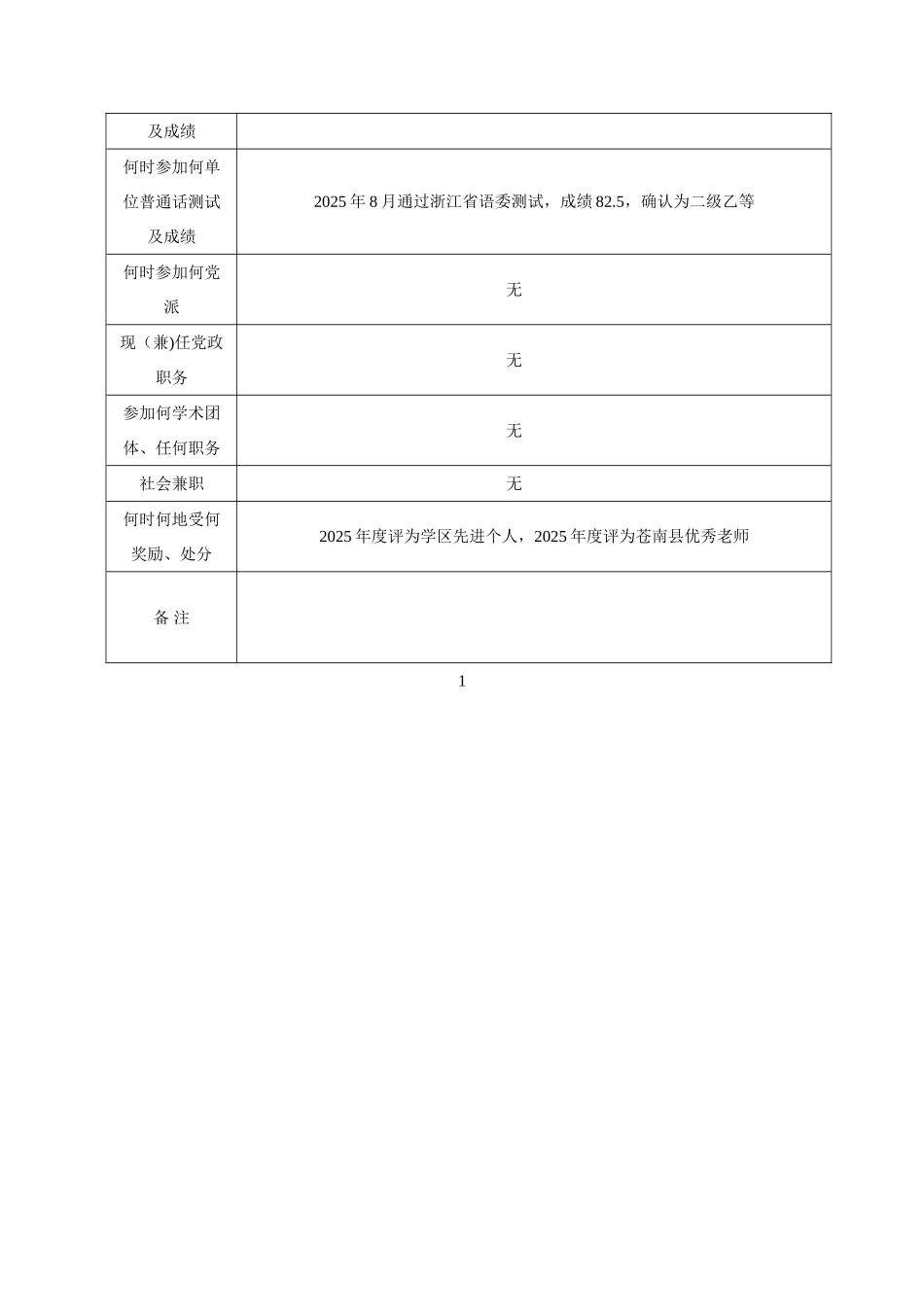 中小学教师职务任职资格评审表_第2页
