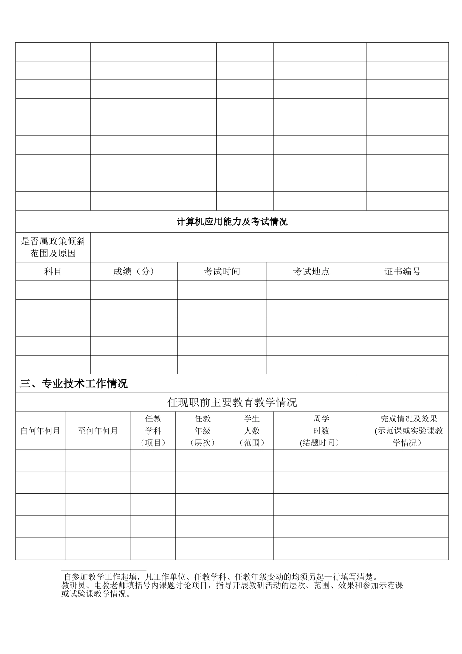 中小学教师职称申报高级教师申报表_第3页