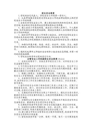 中小学校岗位安全工作职责-