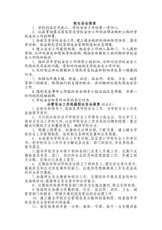 中小学校岗位安全工作职责