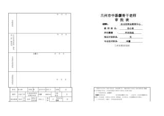 中小学骨干教师审批表