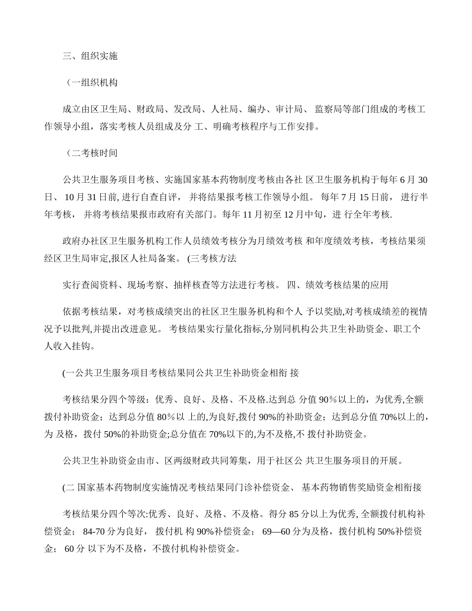 中山区社区卫生服务机构绩效考核办法_第2页