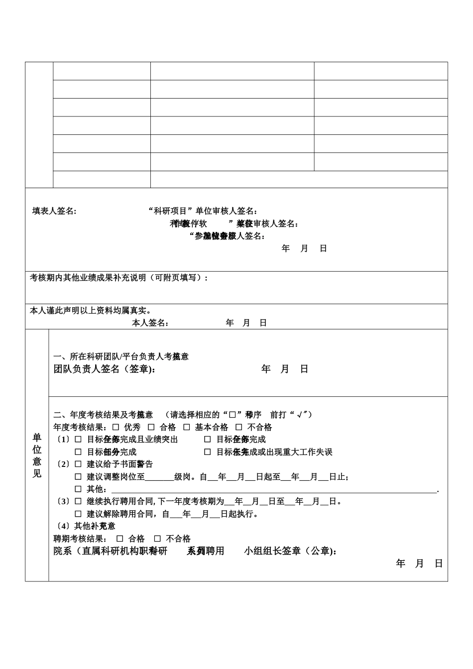 中山大学专职科研系列人员第聘期考核表_第2页