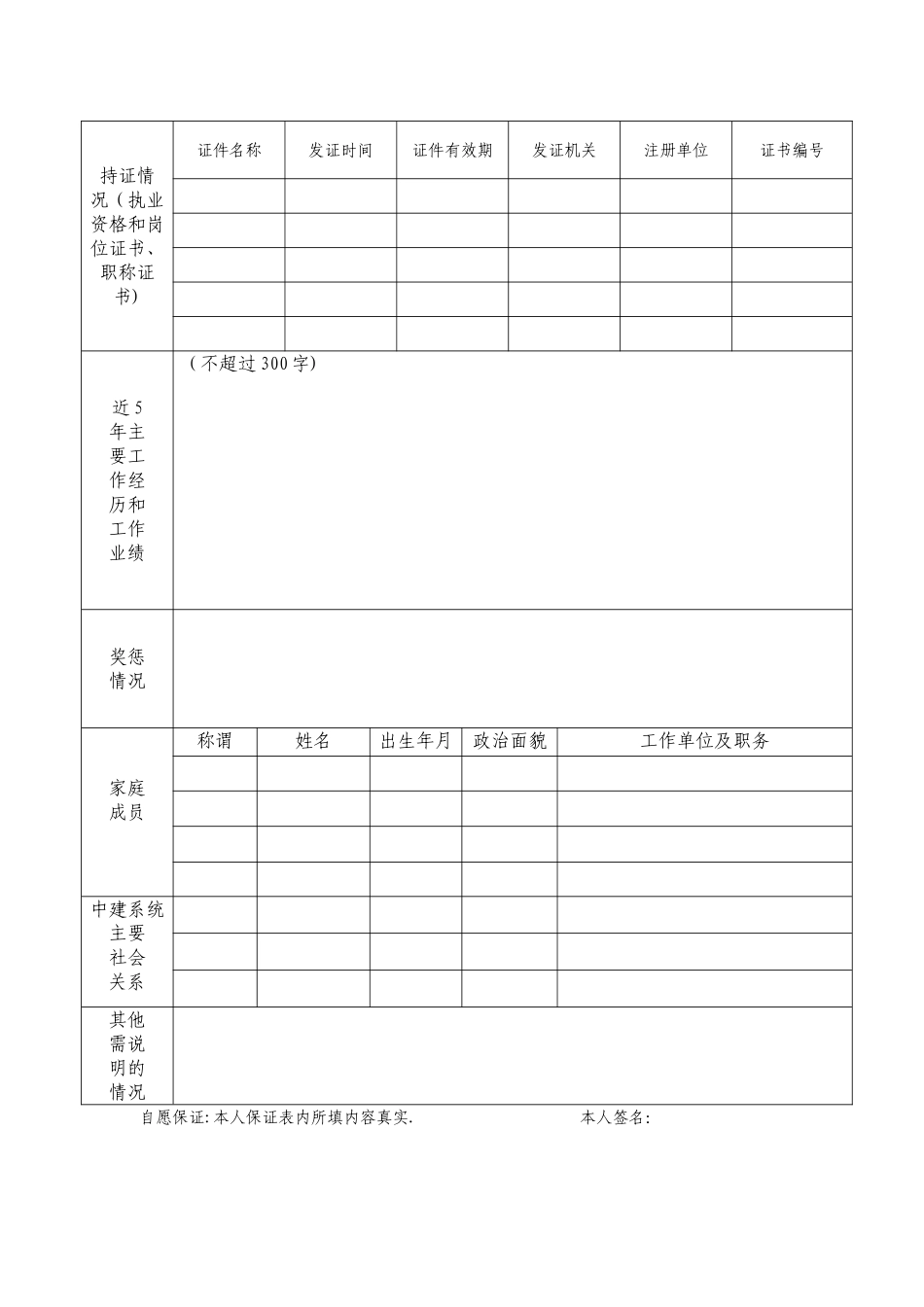 中建七局有限公司员工入职登记表_第2页