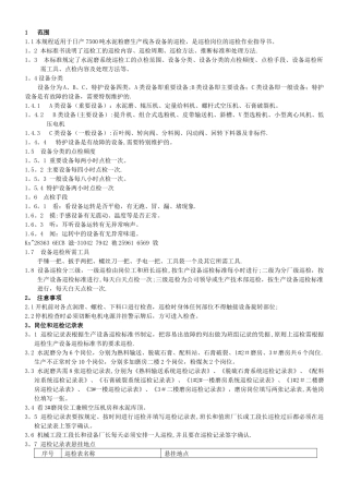 中建材水泥分厂生产设备巡检标准书