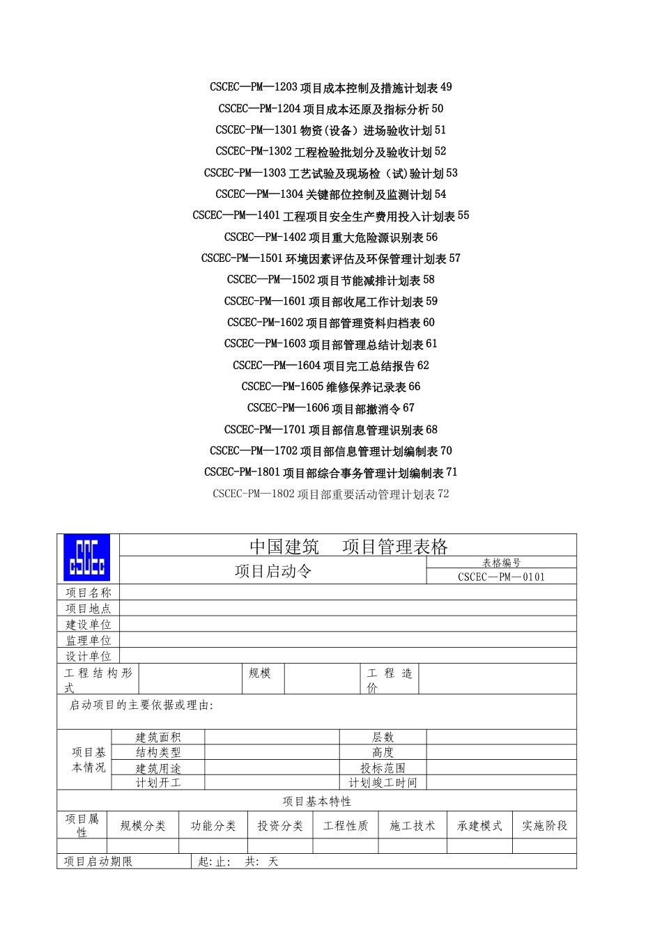 中建某公司项目管理表格_第2页