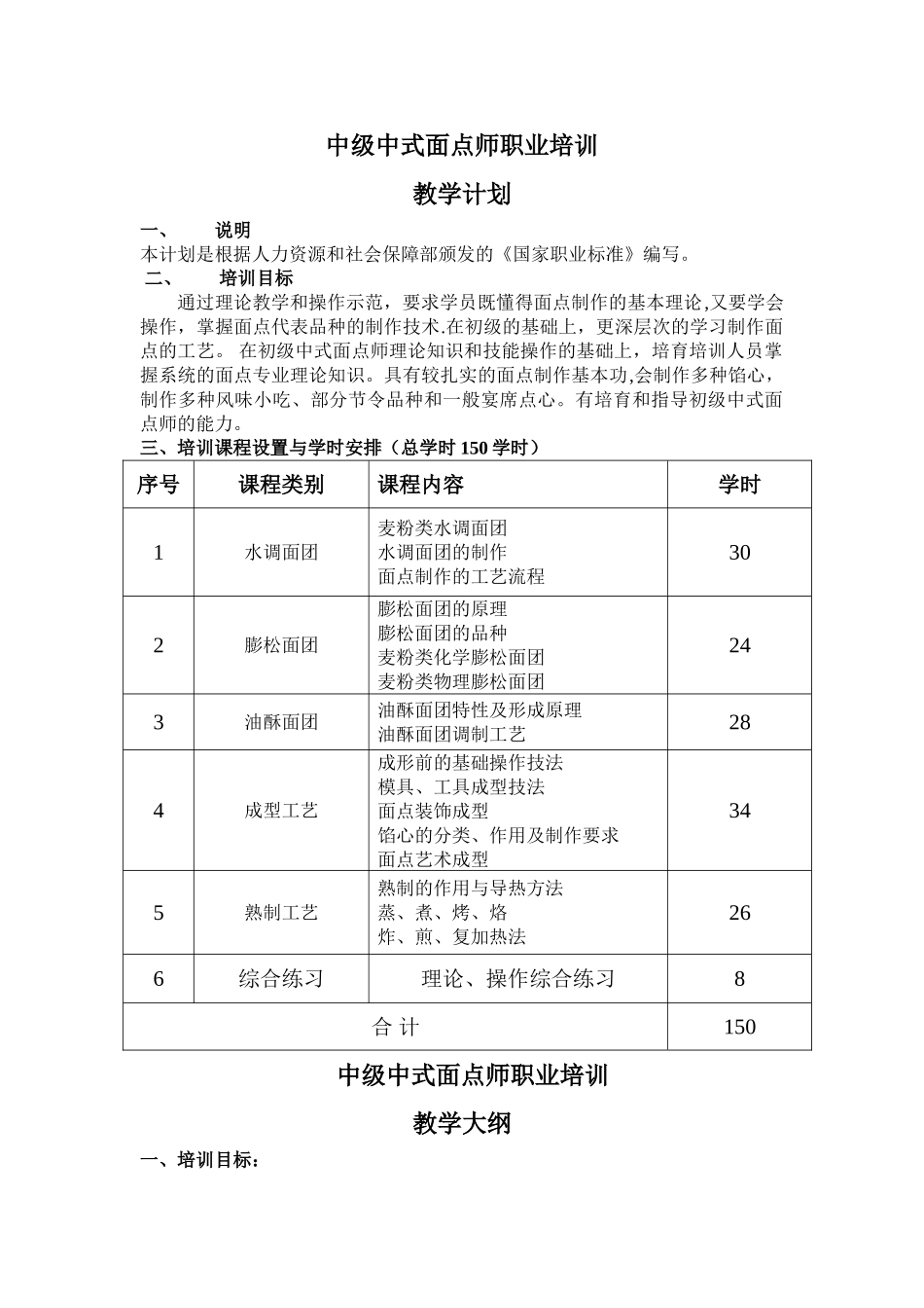 中式面点中级教学计划_第1页