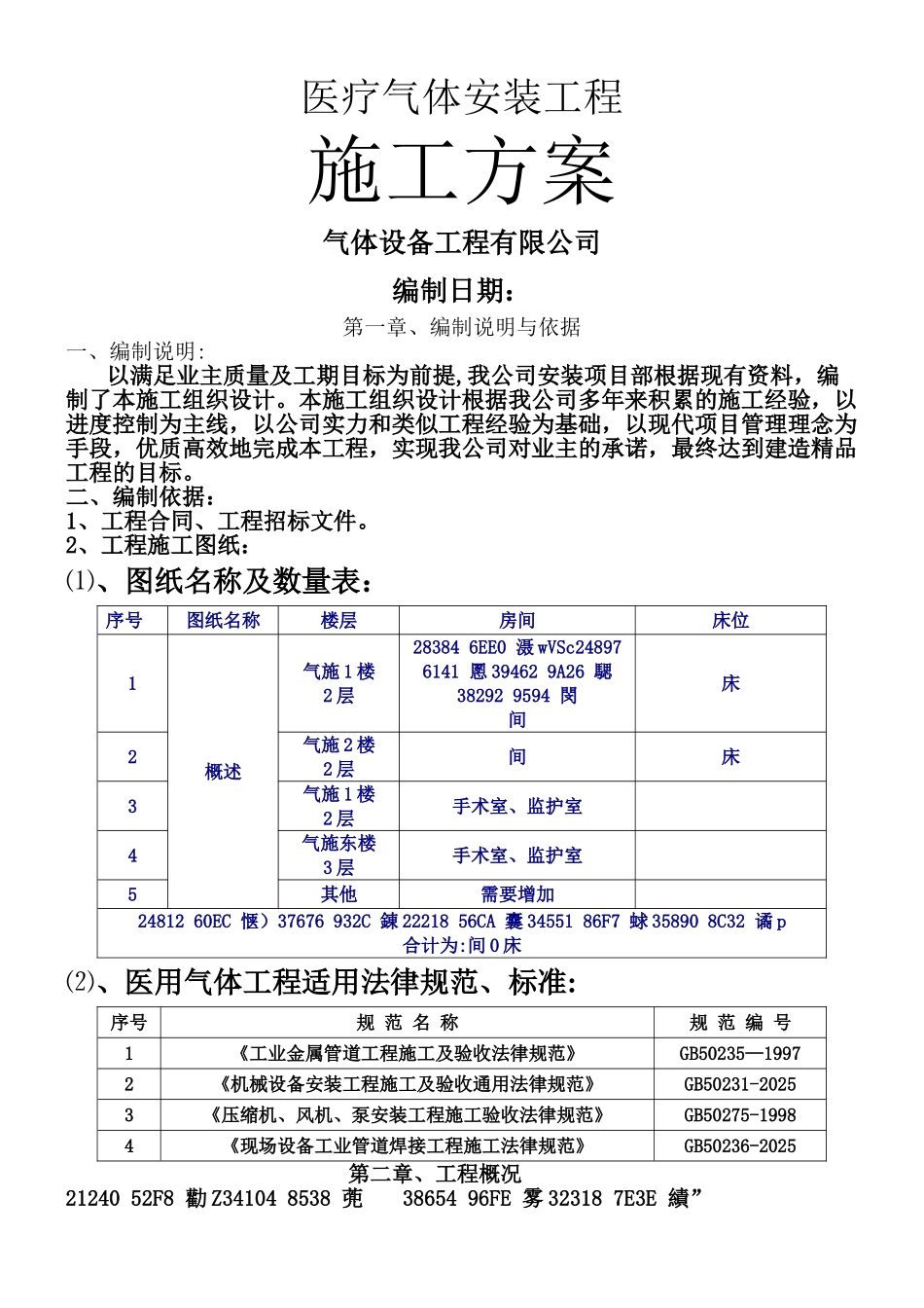 中心供氧、呼叫系统施工方案_第1页