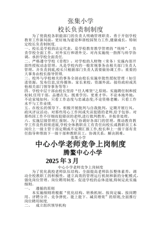 中心小学校长负责制制度