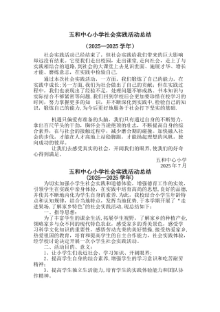 中心小学社会实践活动总结
