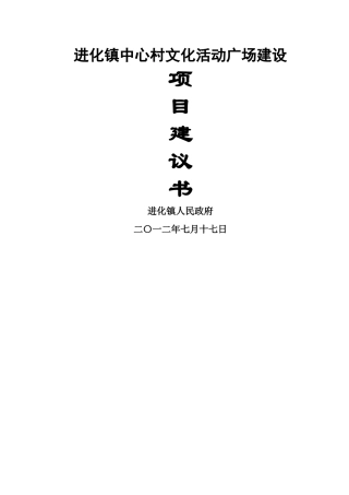 中心村文化广场项目建议书