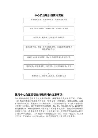 中心负压吸引器使用流程