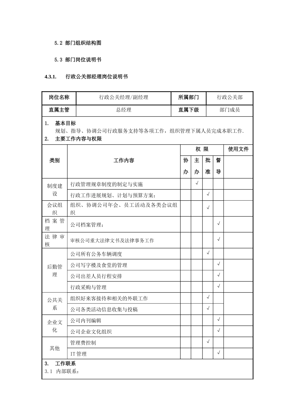 中海行政管理部部门职责及岗位说明书_第3页
