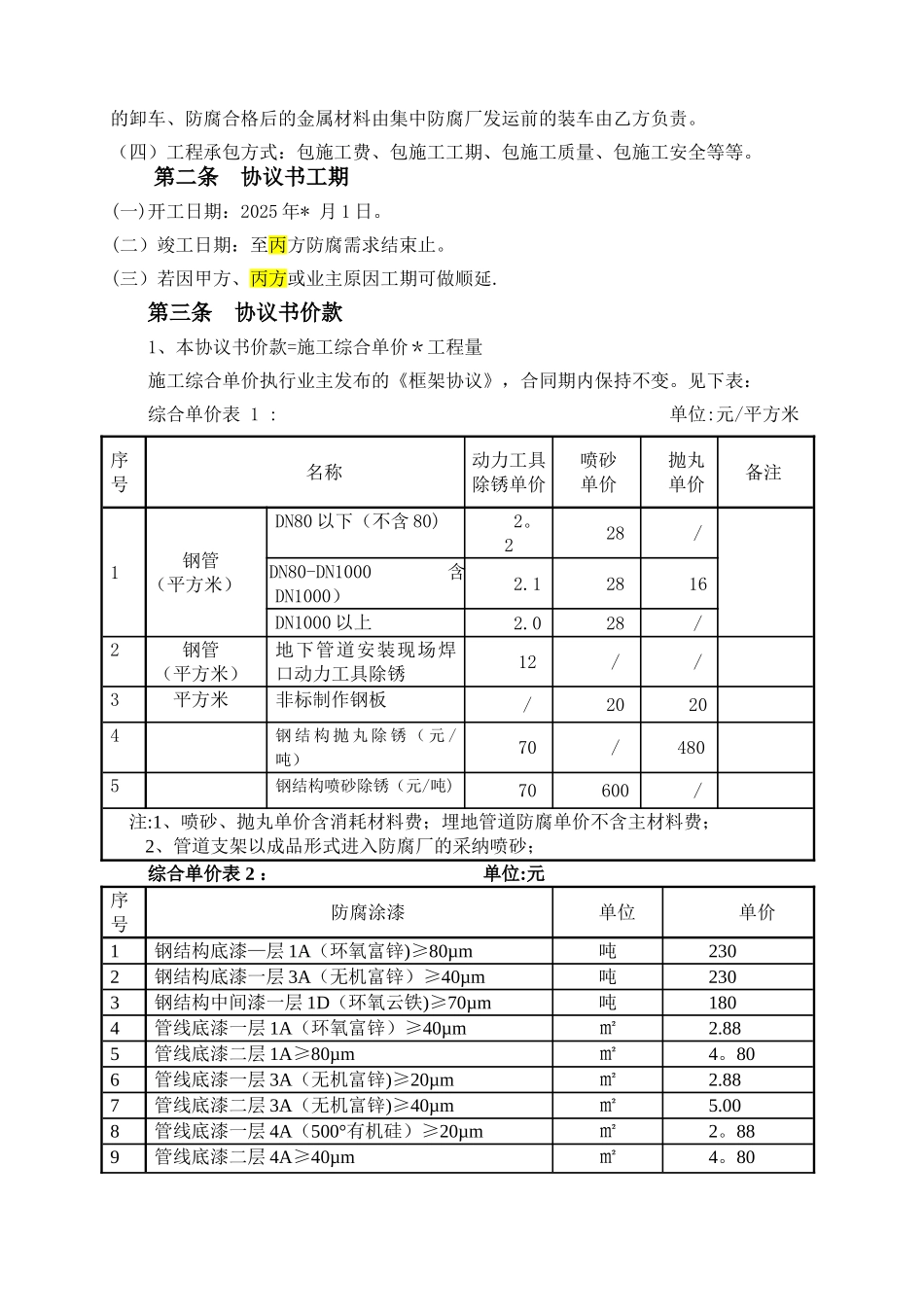 中煤集中防腐协议书_第2页