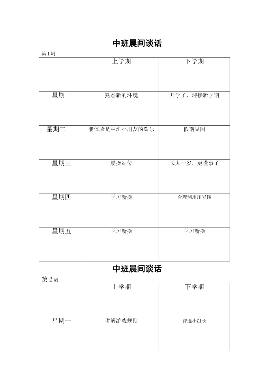 中班晨间谈话内容进度表_第1页