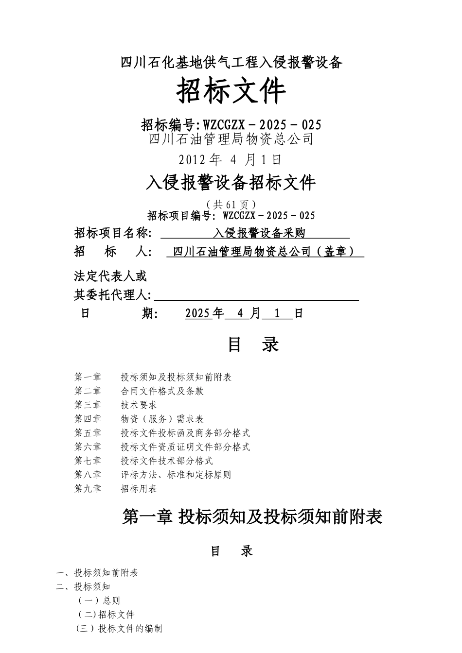 中石油招标文件模板_第1页