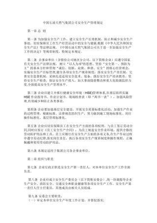 中石油安全管理制度