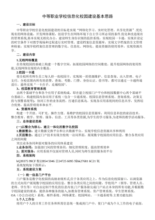 中等职业学校信息化建设基本思路