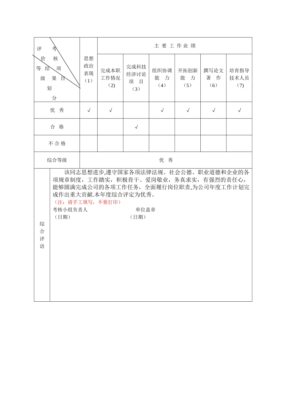 中级职称年度考核表_第3页