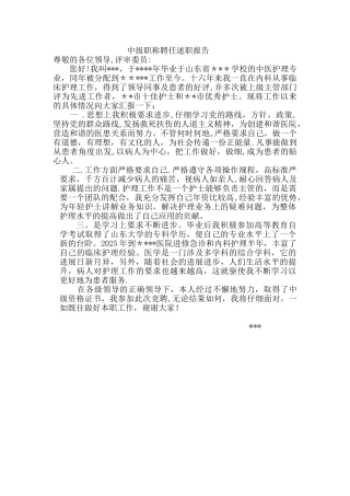 中级职称聘任述职报告