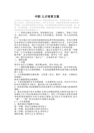 中职-人才培养方案