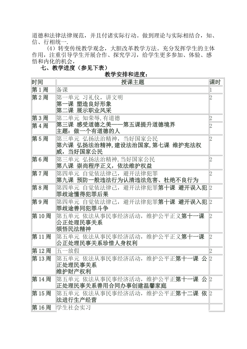 中职《职业道德与法律》教案_第2页