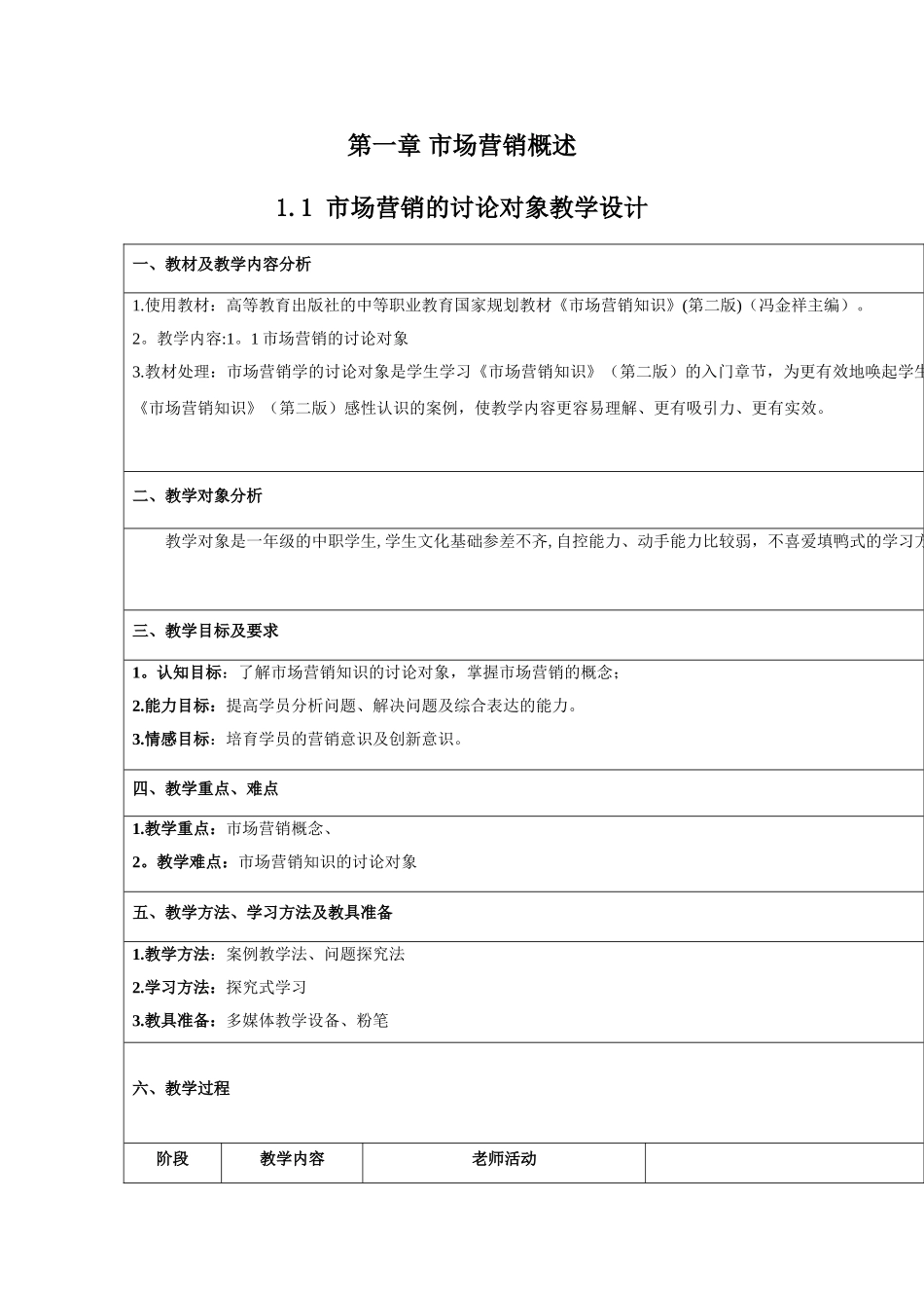 中职市场营销教案_第1页