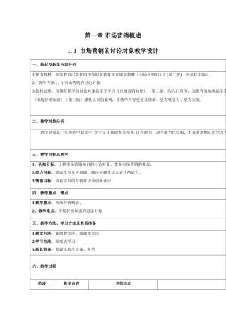 中职市场营销教案
