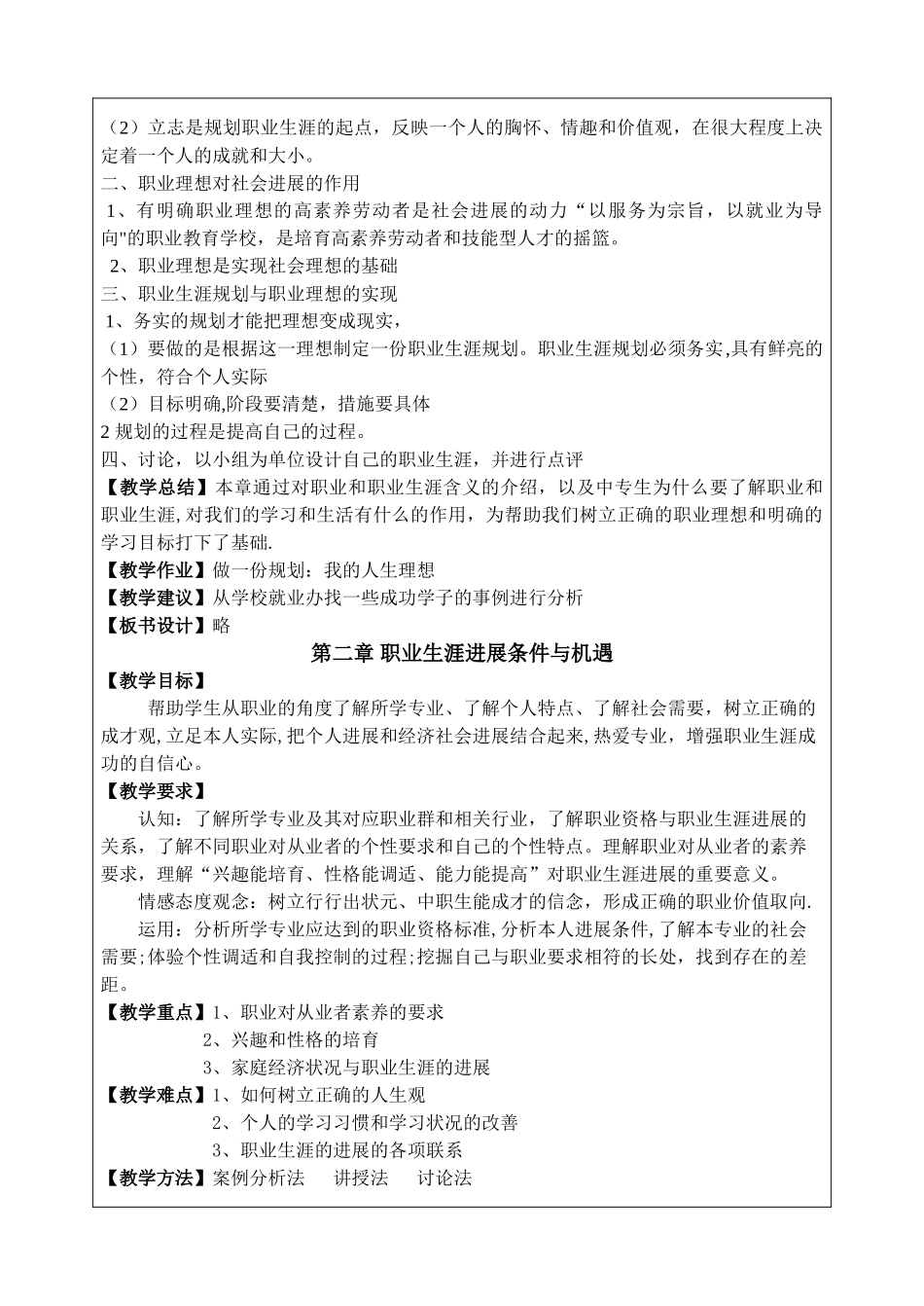 中职生职业生涯规划全套教案_第3页