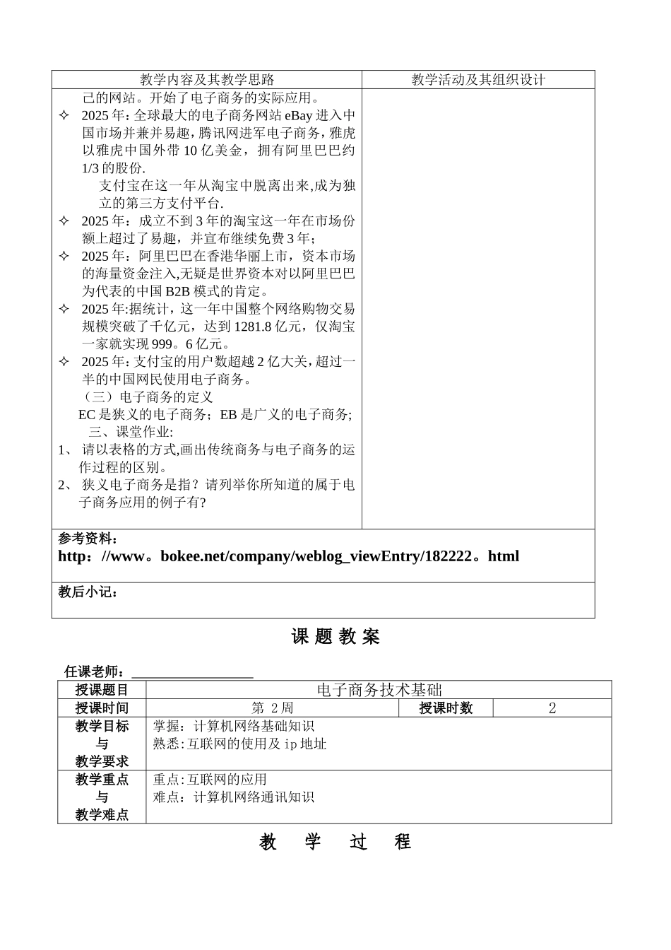 中职电子商务基教案a_第2页