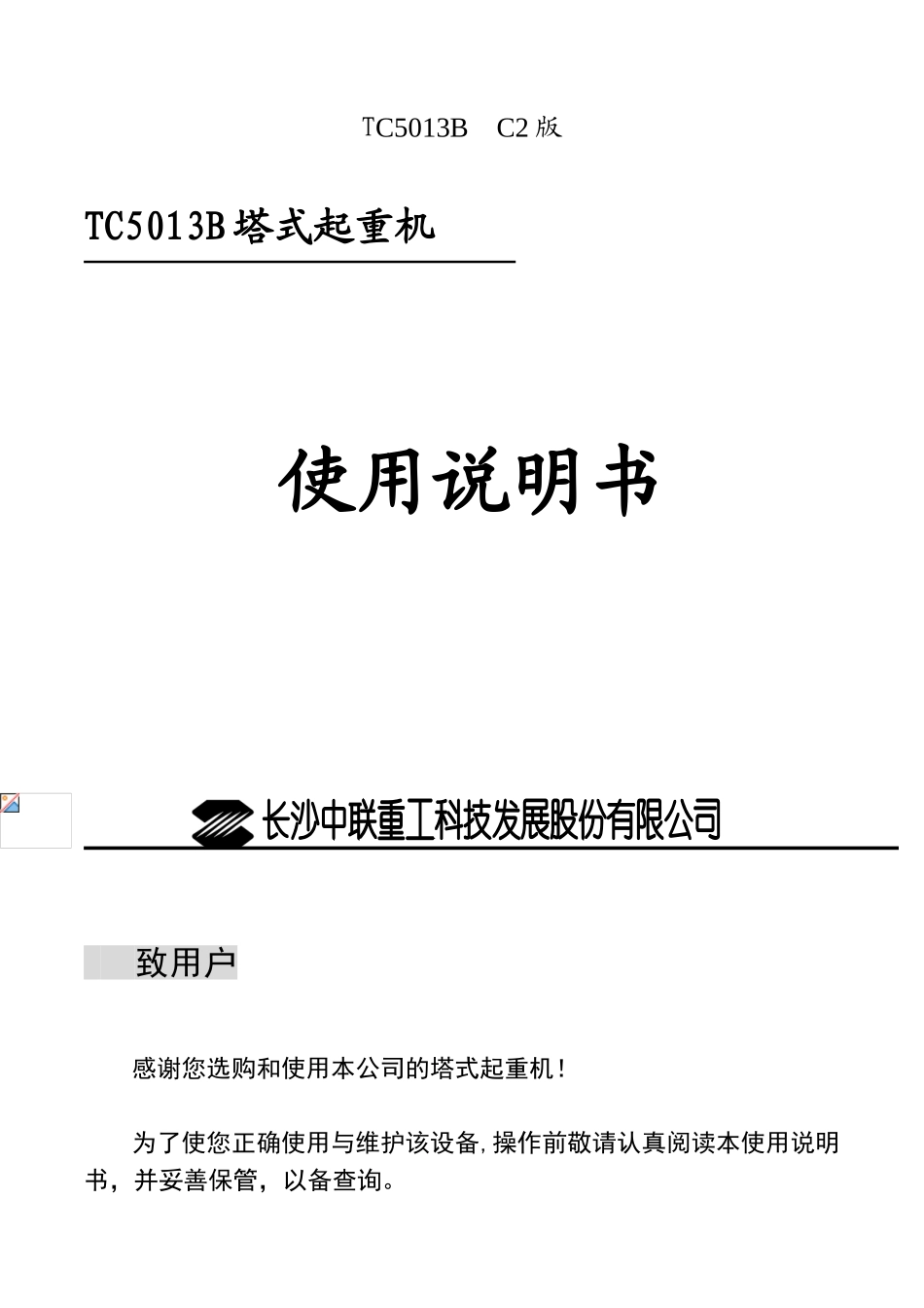 中联重科塔吊5013B说明书C2_第2页