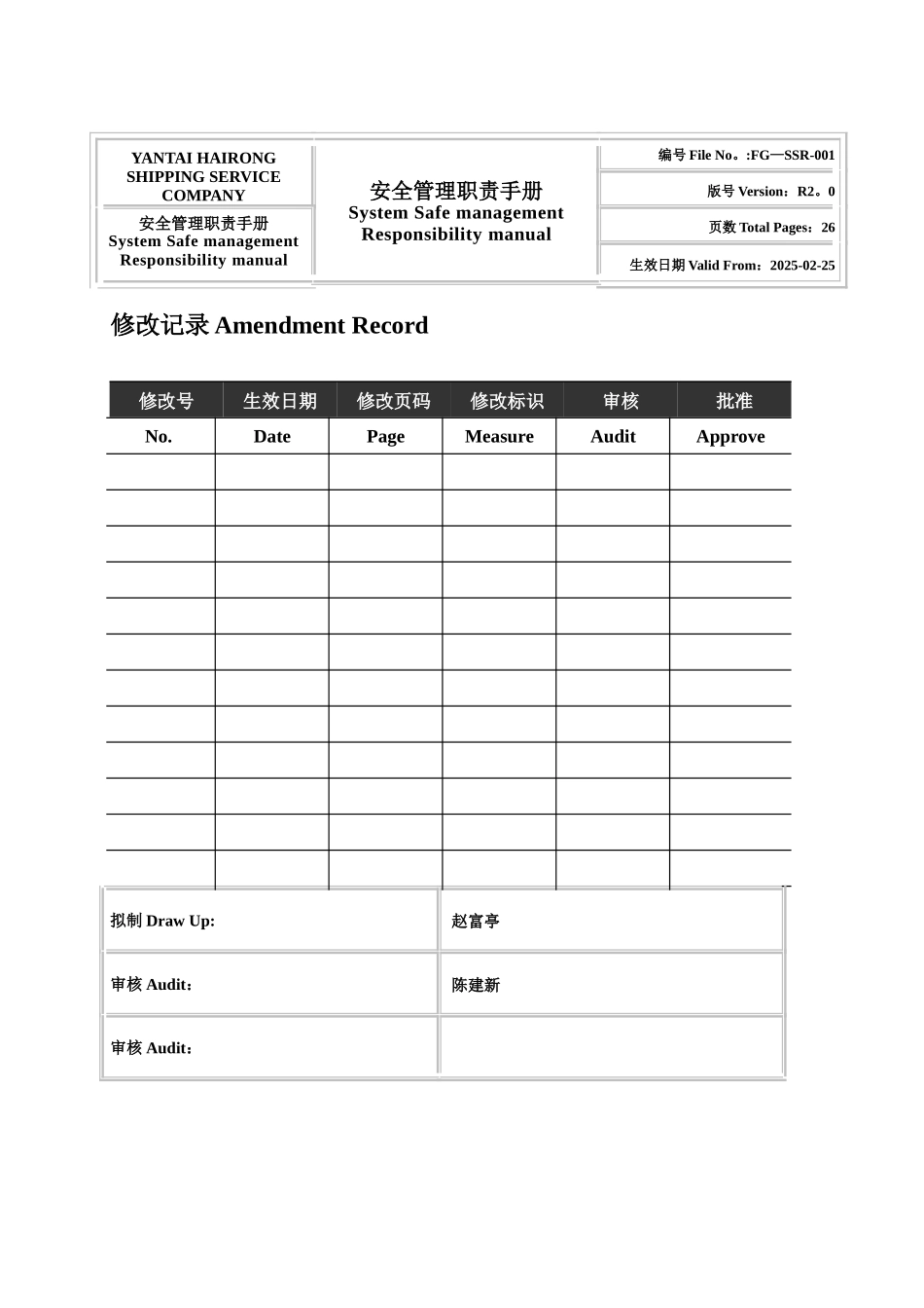 中英文安全管理职责手册_第1页