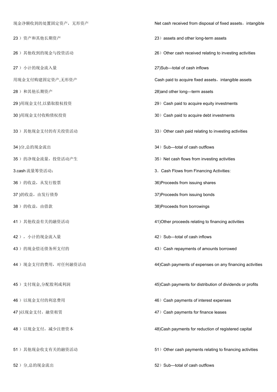 中英文对照--现金流量表_第2页