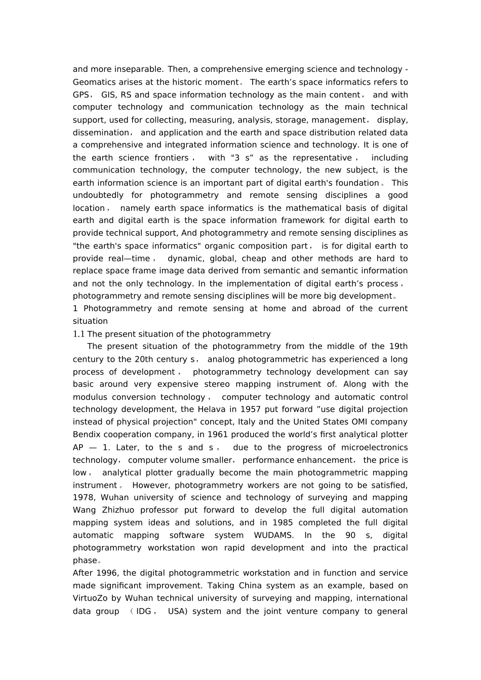 中英文对照摄影测量与遥感的现状及发展趋势_第2页