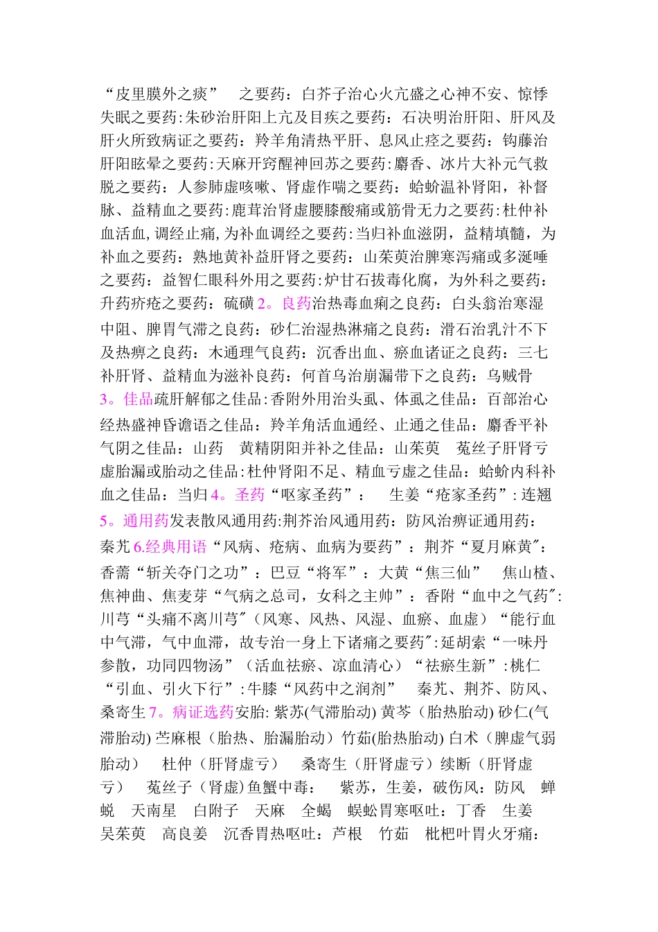 中药-中医随症加减用药表-临床上中药的要药切记!_第2页