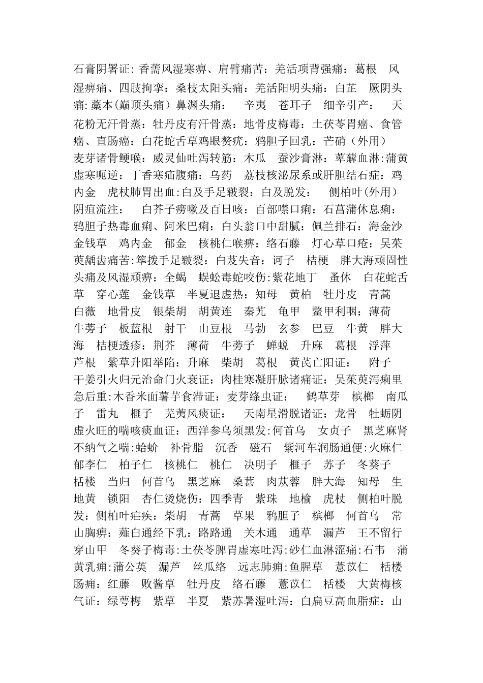 中药-中医随症加减用药表-临床上中药的要药切记!_第3页