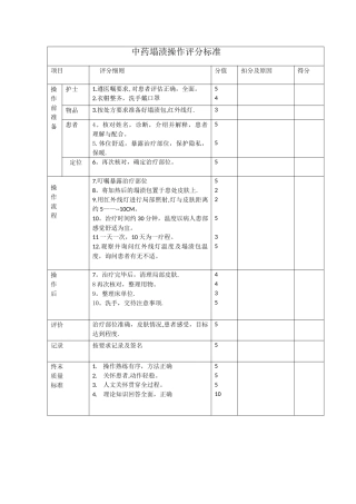 中药塌渍评分标准