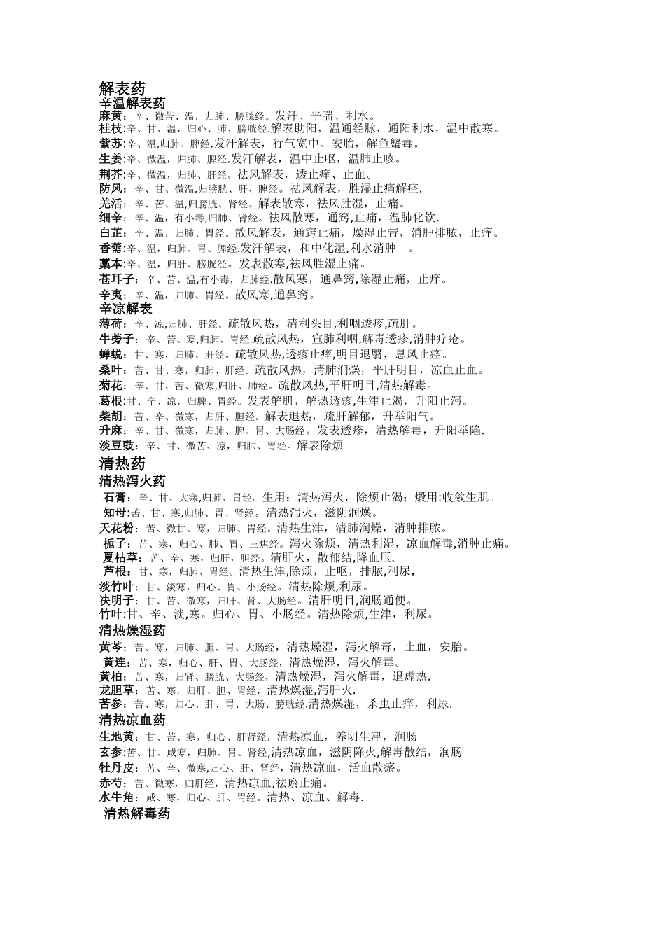 中药性味归经功效_第1页