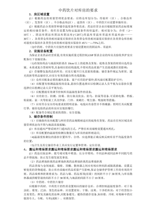 中药饮片库房要求