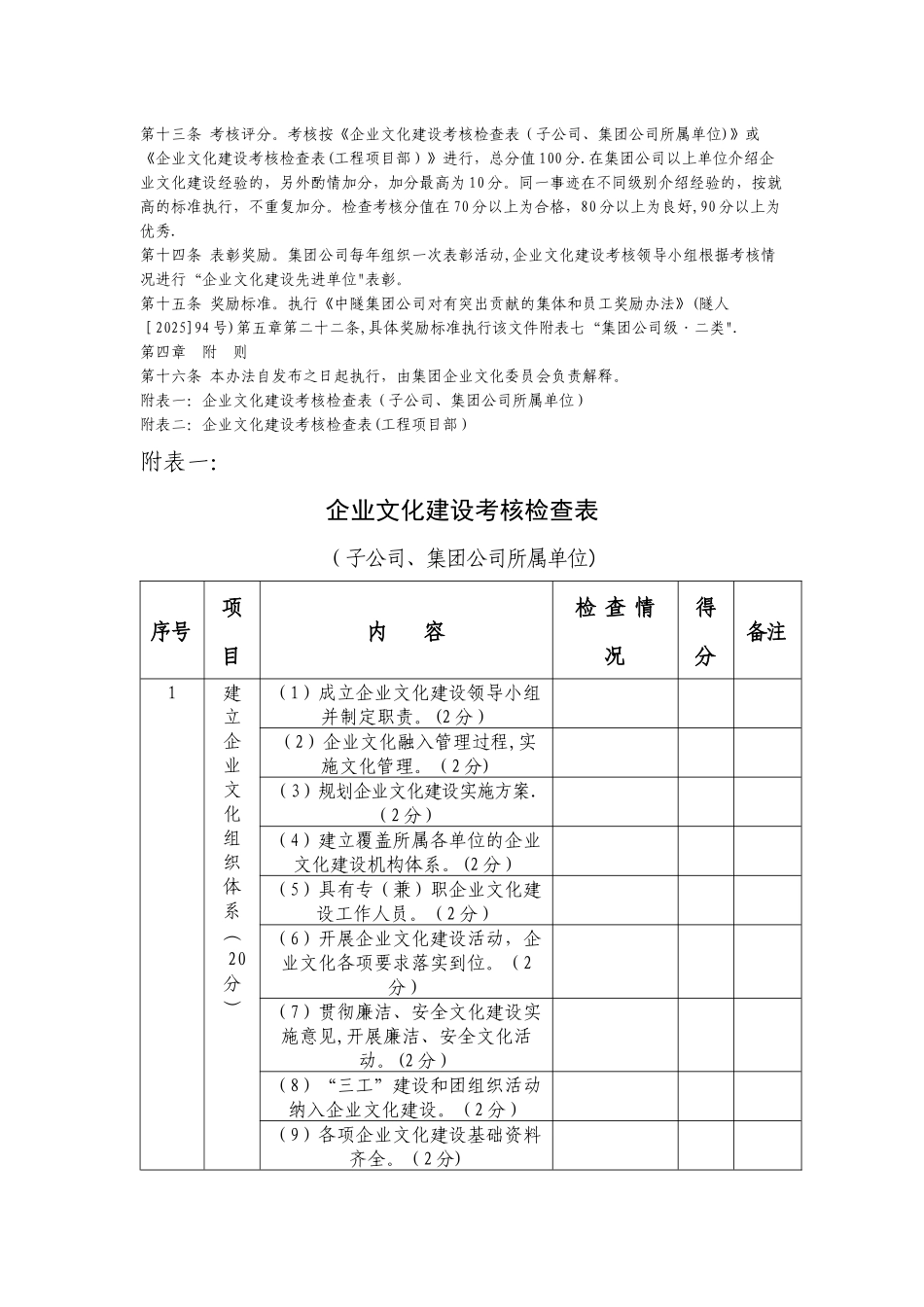 中铁隧道集团企业文化建设考核办法_第3页