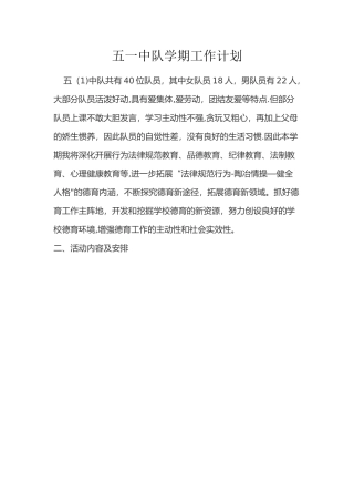 中队小队计划和总结