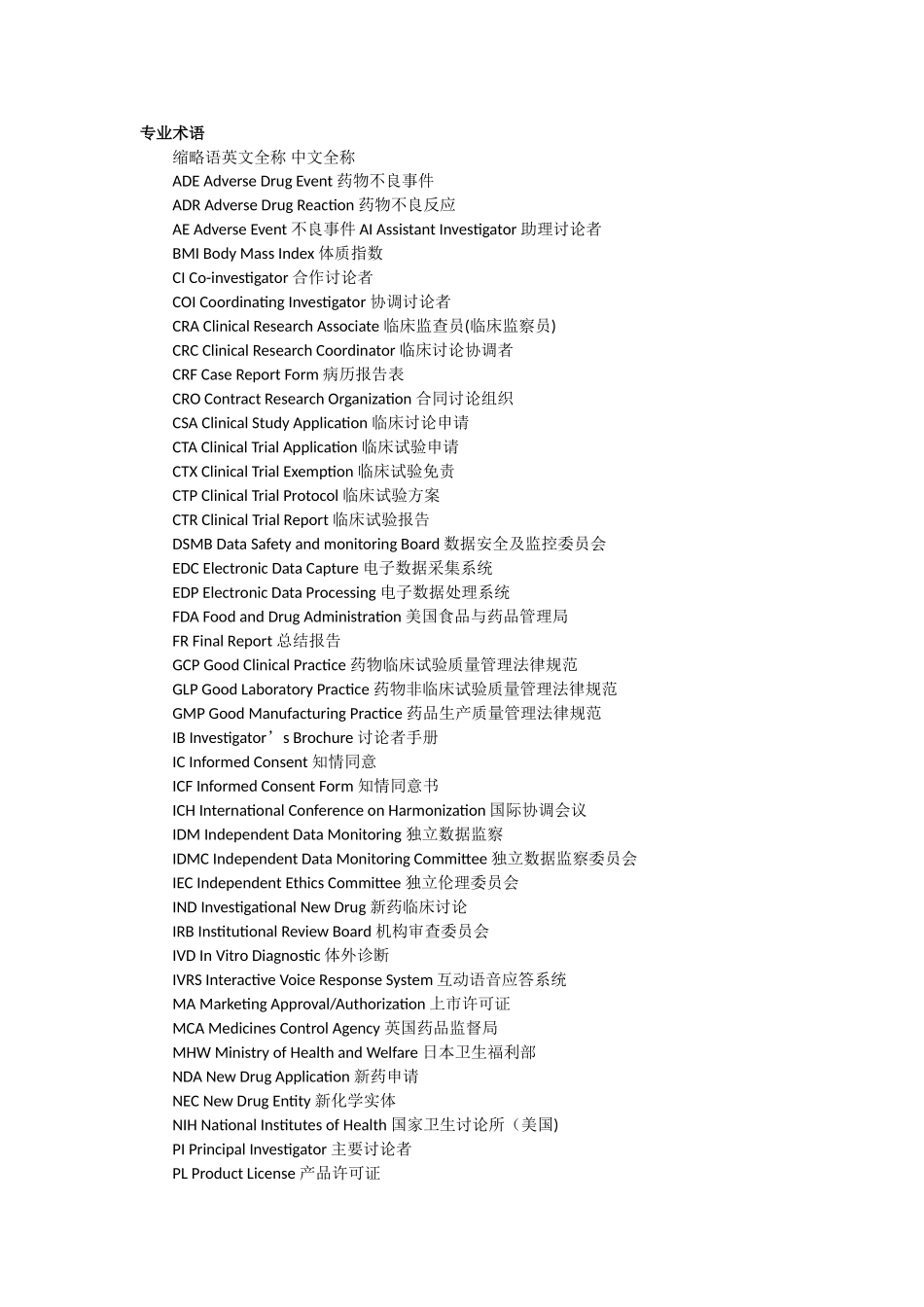 临床专业术语缩写_第1页
