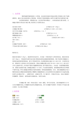 临床化验单结果分析