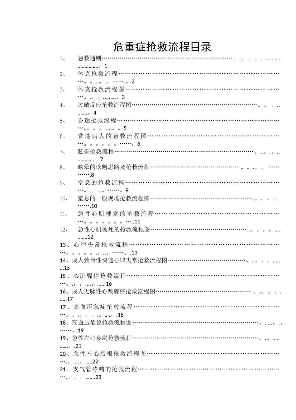 临床各科急救流程图13504_第1页