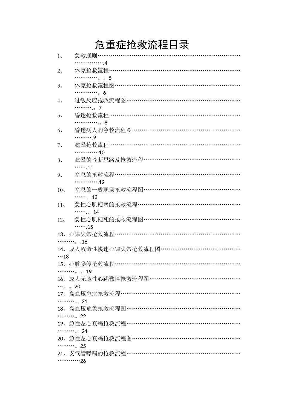 临床各科急救流程图90278_第1页