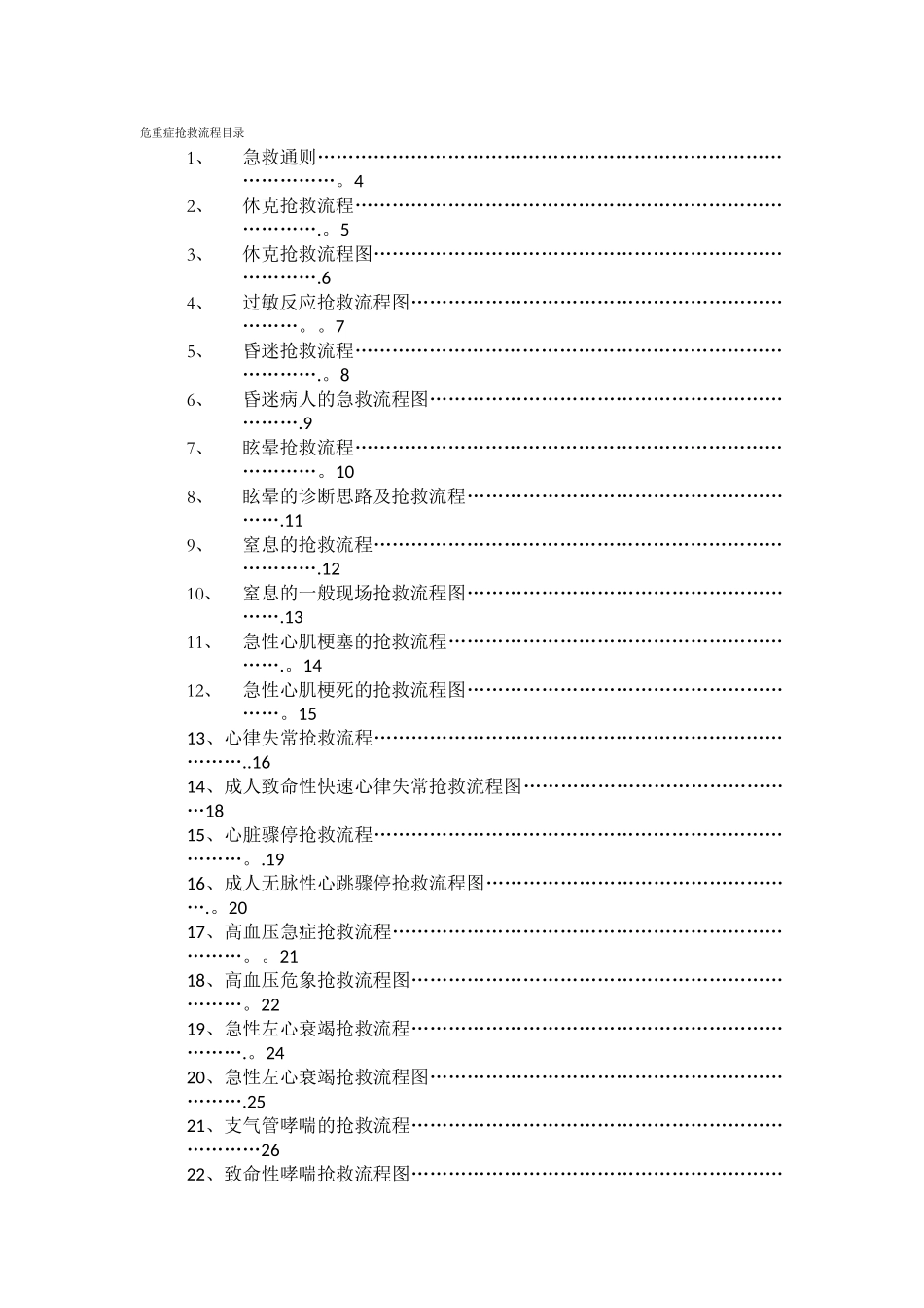 临床各科急救流程图及临床操作_第1页