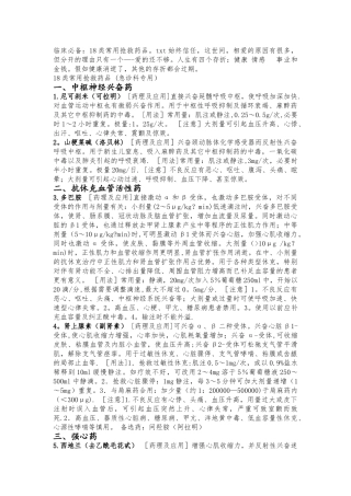 临床常用18种抢救药